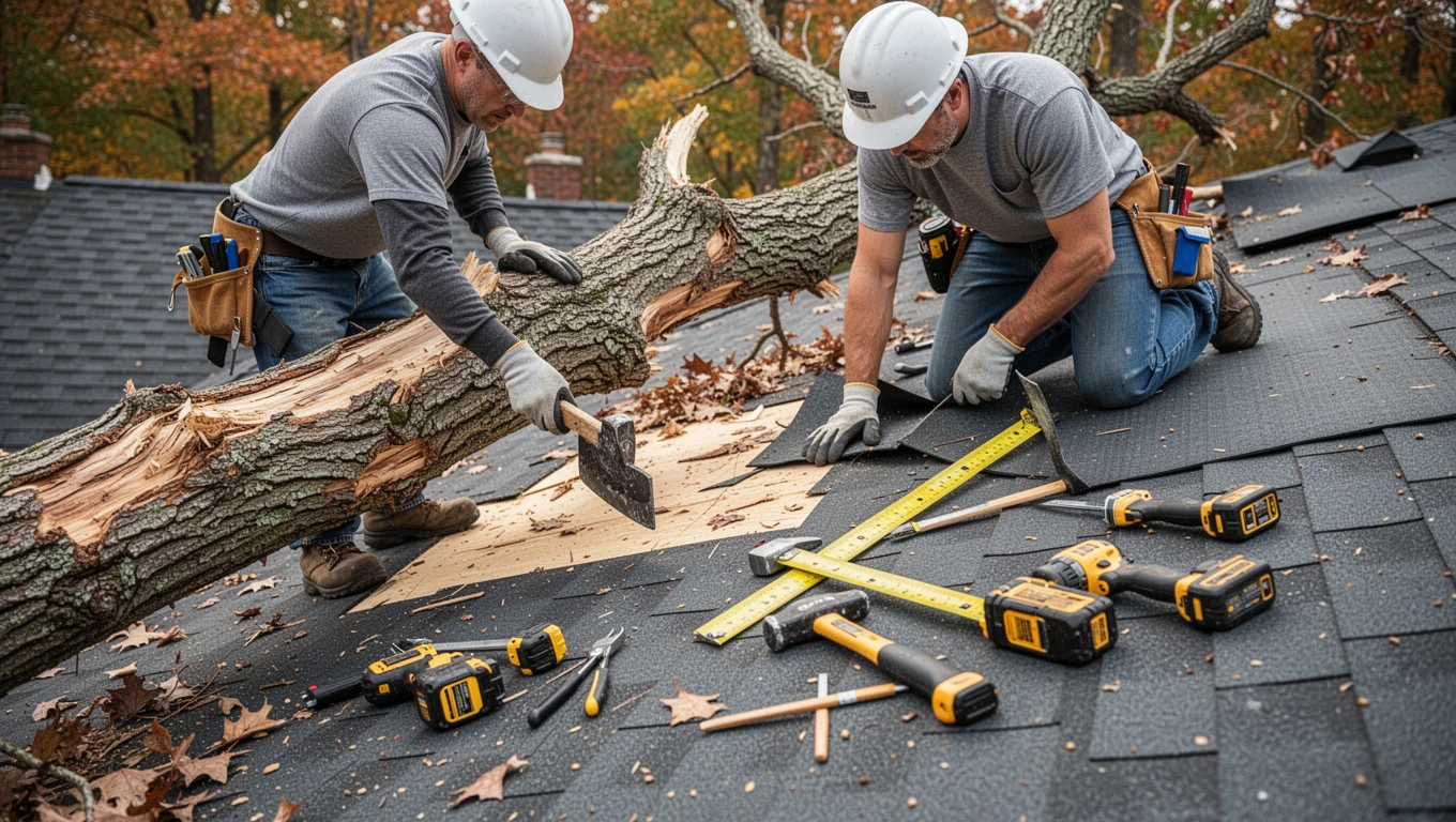 Fallen Tree Roof Repair